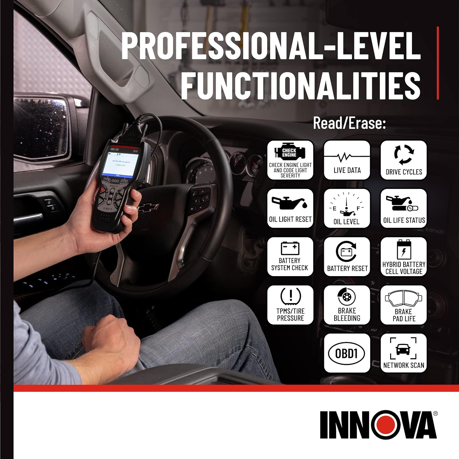 Innova 6100P OBD2 Diagnostic Tool with ABS & SRS Features Innova