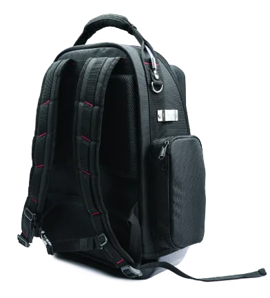 Rear three-quarter view of the 3996 showing padded shoulder straps, mesh back panel and adjustable sternum strap.