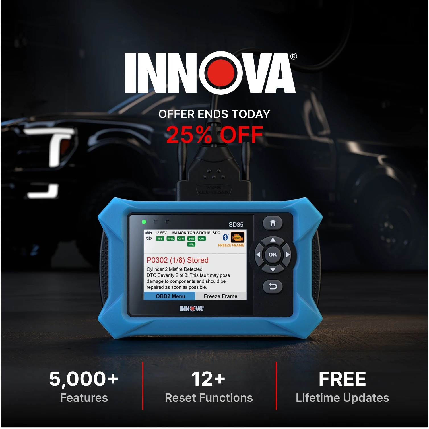 Innova SD35, 25% off, offer ends today: 5,000+ features, 12+ reset functions, free lifetime updates